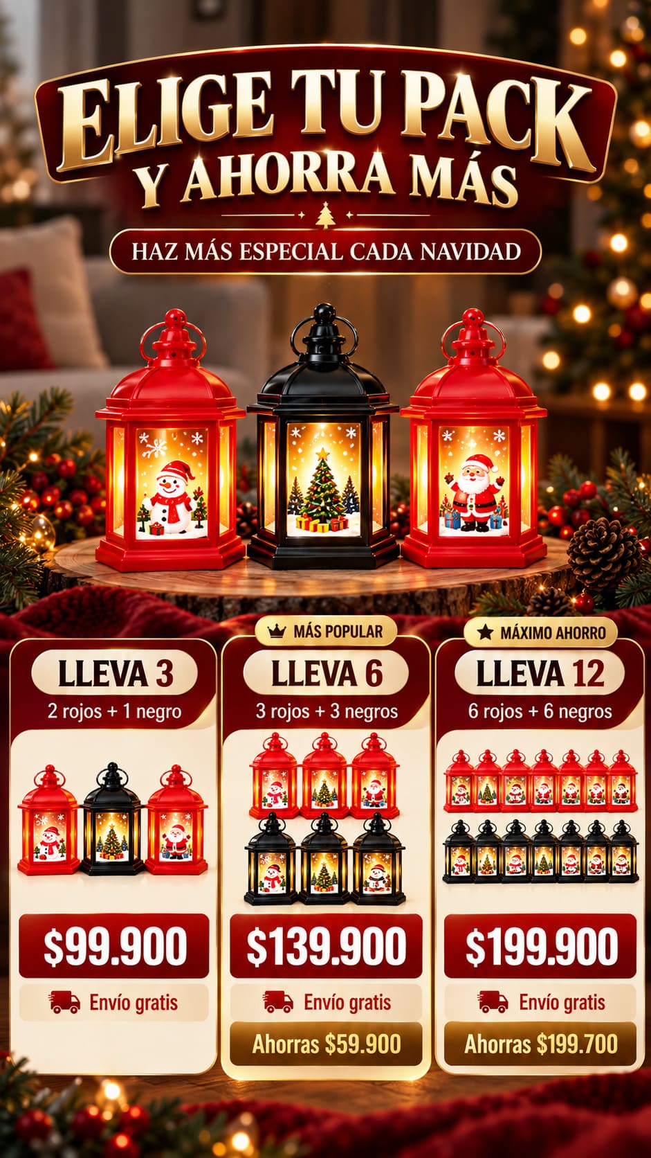 Farol Navideño LED