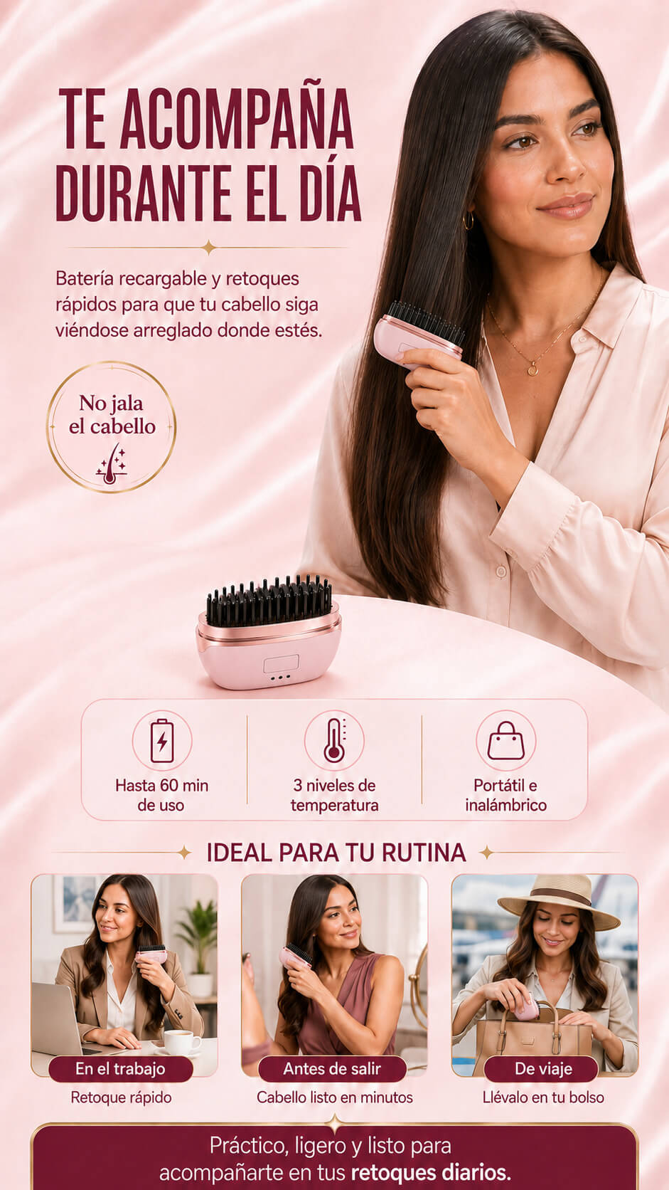 ALISSAFULL - Cepillo alisador portátil