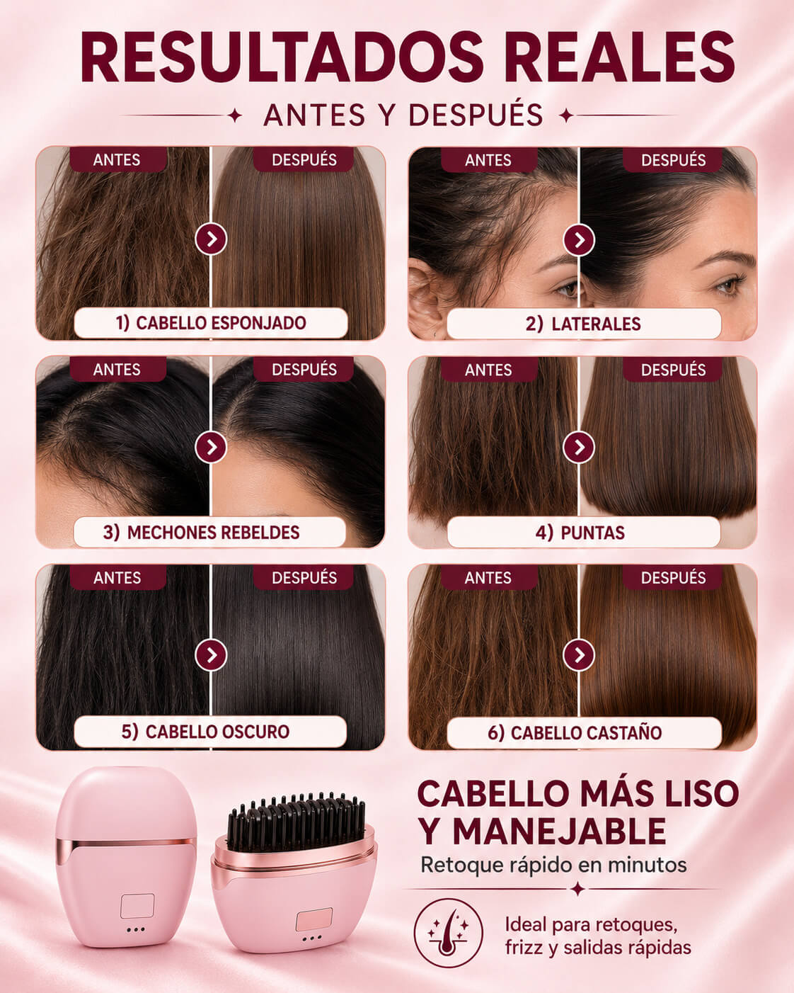ALISSAFULL - Cepillo alisador portátil